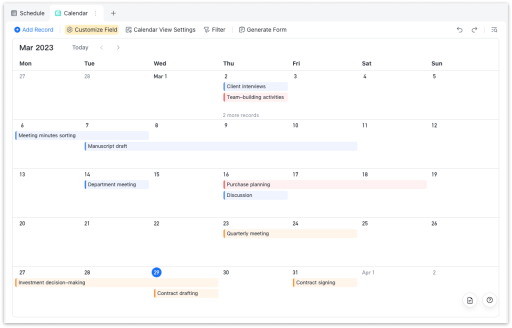 Lark Calendar